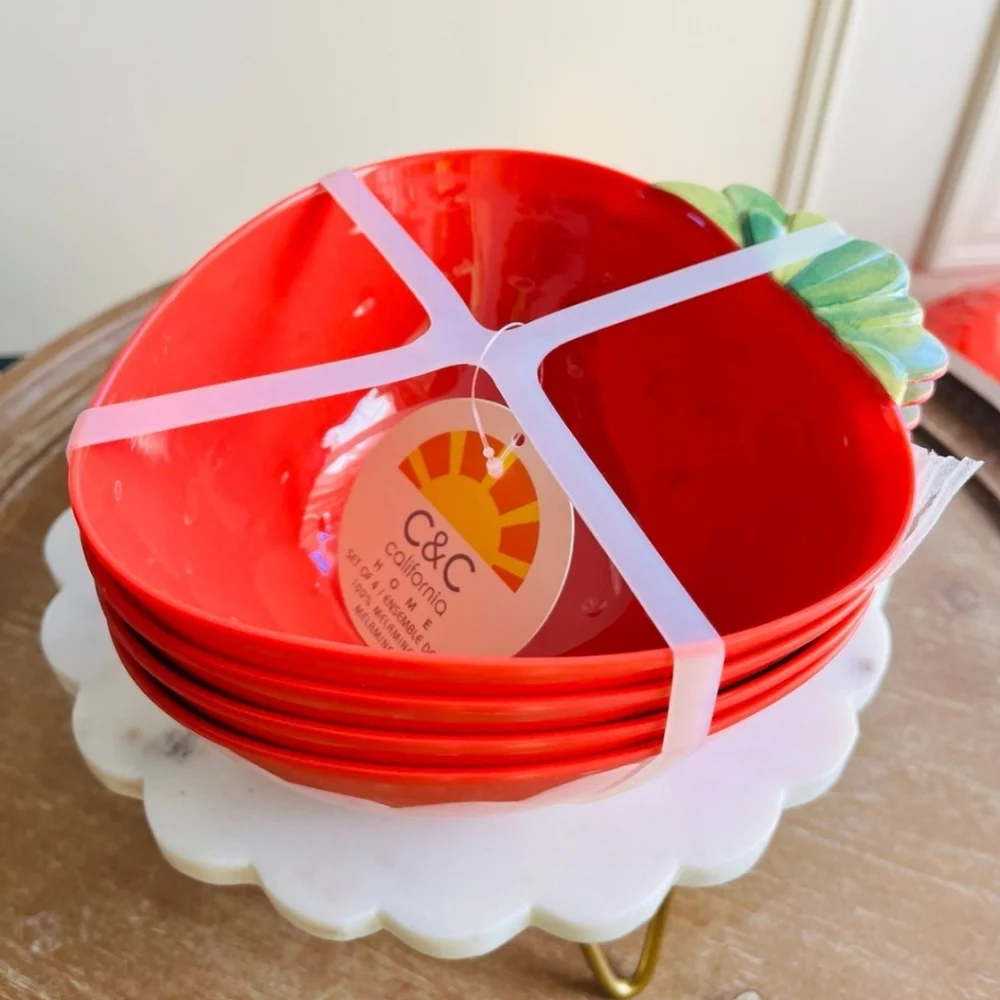 Strawberry Melamine Bowls by C&C Home
